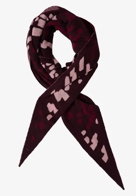 Dreiecktstuch mit Muster berry red