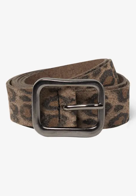 Ceinture à motif léopard Taupe Leo