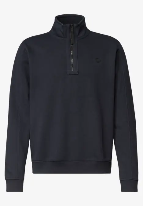 Pull noir à col montant avec demi-fermeture éclair