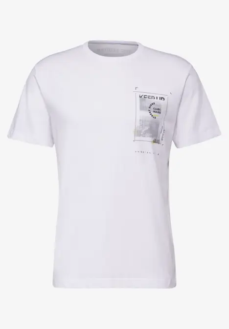 T-Shirt mit Chestprint bright white