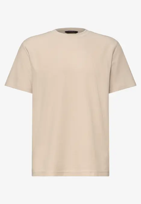 Schlichtes beige T-Shirt mit kurzen Ärmeln