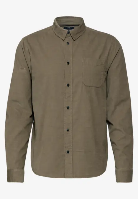 Cordhemd mit Knopfleiste mocha brown