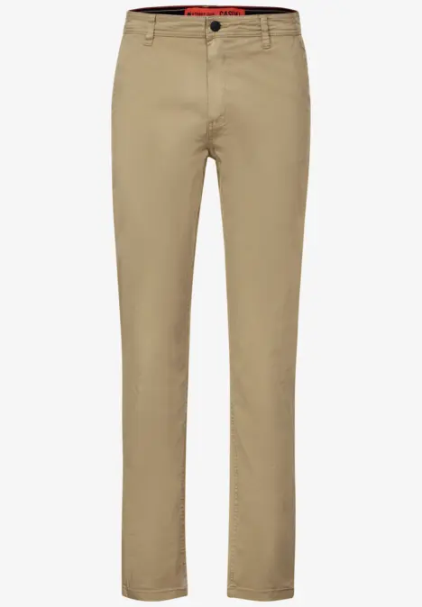 Beige Chinohose für Herren, klassisch geschnitten.