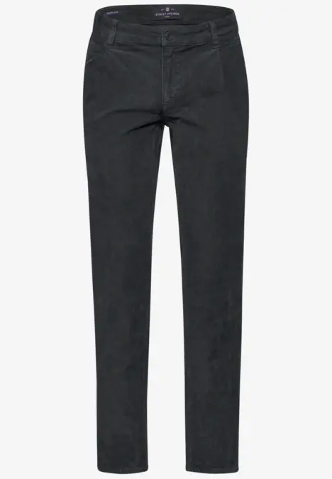 Schwarze Hose mit geradem Schnitt, klassisches Design.