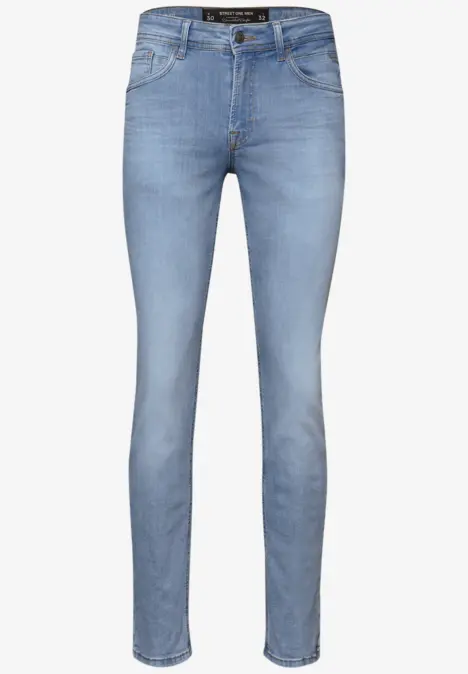 Leichte hellblaue Skinny-Jeans mit schmaler Passform und klassischem 5-Pocket-Design
