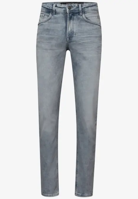 Helle Slim-Fit-Jeans mit geradem Bein, klassischem Fünf-Taschen-Design und dezenter Waschung.