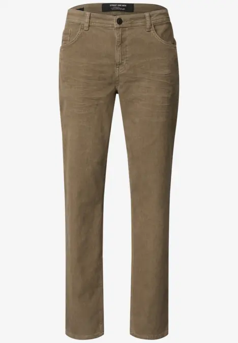 Braune Cordhose für Herren mit geradem Schnitt und klassischem Design.
