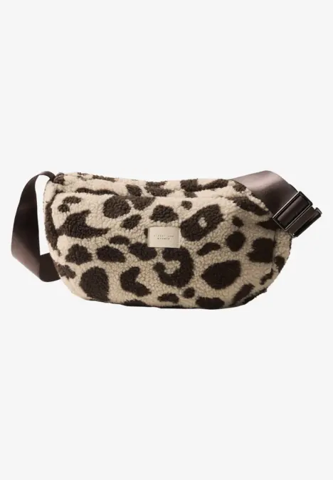 Teddy-Tasche mit Leo-Muster charred brown
