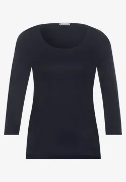 Street One Dames Shirt met knoopdetail in Blauw, in size: 40 Street One Dames Shirt met knoopdetail in Blauw, in size: 40