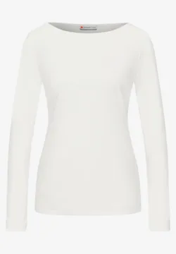 T-shirt Manches Longues Scintillant Femme Street One - Coupe Ajustée, Idéal Pour Les Soirées