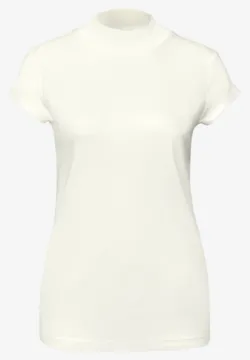 Street One T-Shirt Donna Con Scritte Bouclé - Maglia Morbida Con Spalle Dropped, Girocollo, Vestibilità Comoda