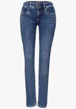 Jean Femme Street One à Rayures Gallon - Taille Haute, Jambes Droites, Délavage Bleu - Coupe Décontractée - 10