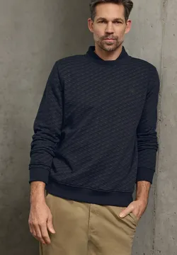 Solid Pull Troyer Homme Sweatshirt Col Montant Coton Mélangé - Fermeture Boutons Et Éclair, Regular Fit