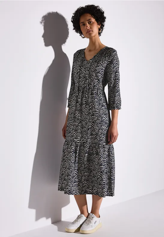 Thumbnail - Street One Frauen Tunika-Kleid mit Volants in Blau, Gr: 42