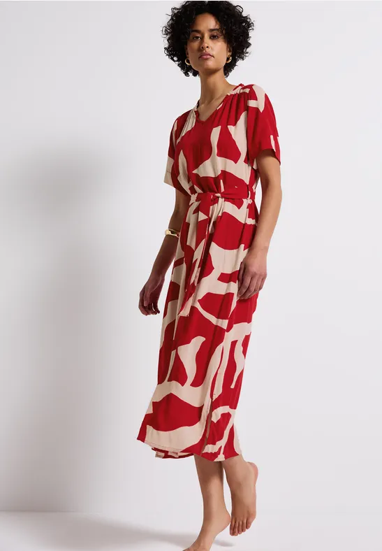 Thumbnail - Street One Frauen Maxi-Kleid mit Print in Rot, Gr: 40