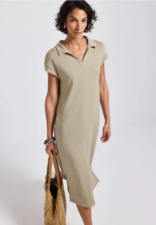 Thumbnail - Street One Frauen Strick-Look Kleid in Beige, Gr: 34