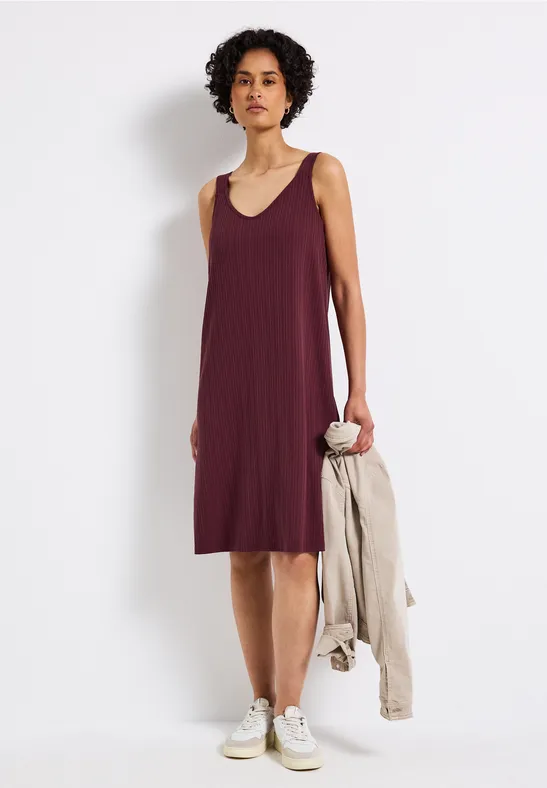 Street One Frauen Trägerkleid in Unifarbe in Rot, Gr: 42