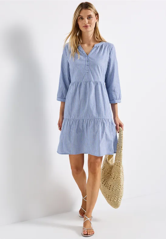 Thumbnail - Street One Frauen Tunika-Kleid mit Glitzer in Blau, Gr: 42