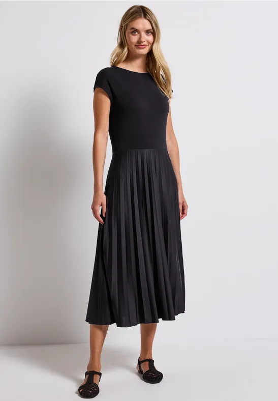 Thumbnail - Street One Frauen Kleid mit Plissée-Rock in Schwarz, Gr: 40