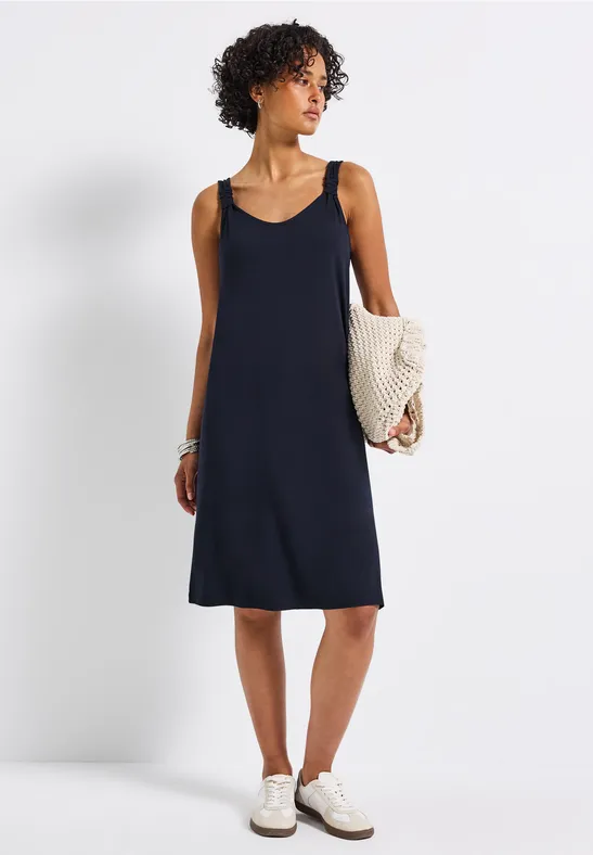 Thumbnail - Street One Frauen Kleid mit Knotendetail in Blau, Gr: 34