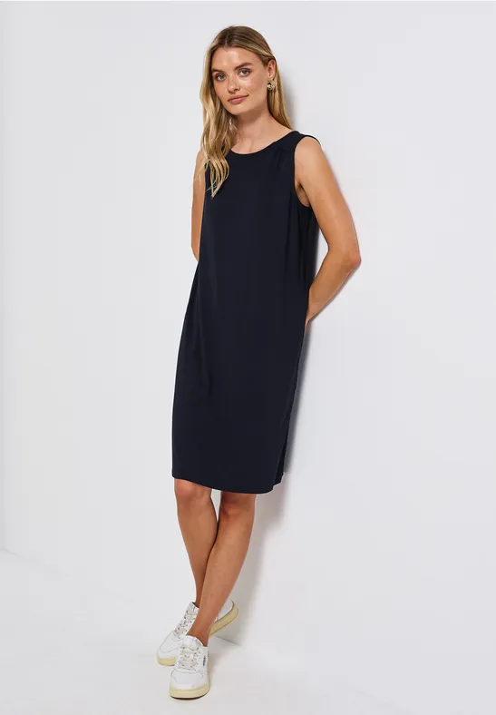 Thumbnail - Street One Frauen Kleid in Unifarbe in Blau, Gr: 38