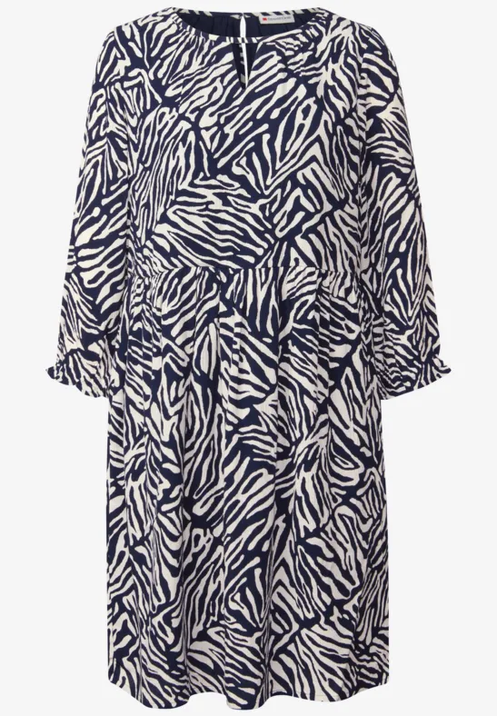 Street One Dames Tuniekjurk met patroon in Blauw, in size: 42 afbeelding 3