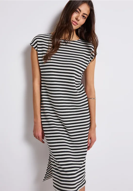 Thumbnail - Street One Frauen Kleid in Strick-Optik in Schwarz, Gr: 46