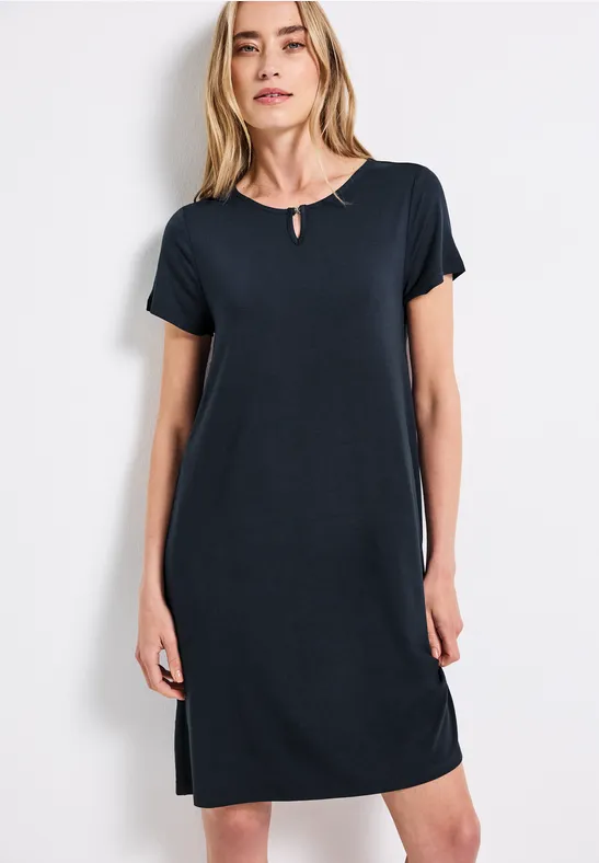 Thumbnail - Street One Frauen T-Shirt-Kleid in Unifarbe in Blau, Gr: 38