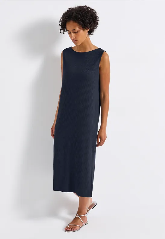 Thumbnail - Street One Frauen Ärmelloses Rippstrukturkleid in Blau, Gr: 40