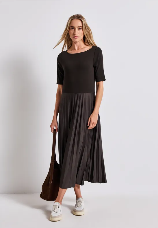 Thumbnail - Street One Frauen Materialmix Kleid in Braun, Gr: 44
