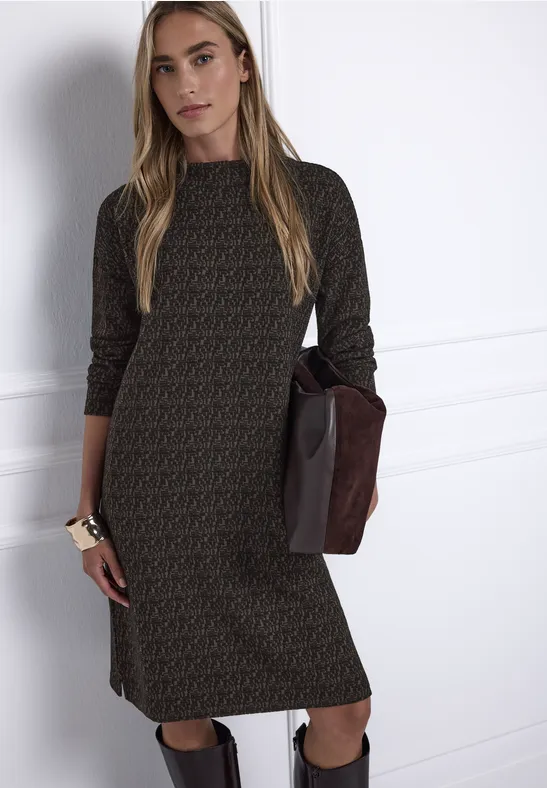 Thumbnail - Street One Frauen Gemustertes Kleid in Schwarz, Gr: 46