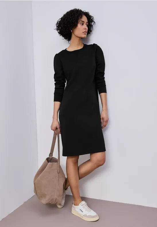 Kleid in Unifarbe Schwarz