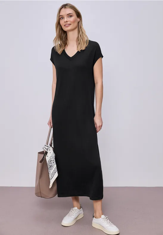 Thumbnail - Street One Midi-Kleid mit V-Neck im Strick-Look