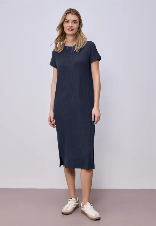 Midi-Kleid aus Jersey in Rippstruktur