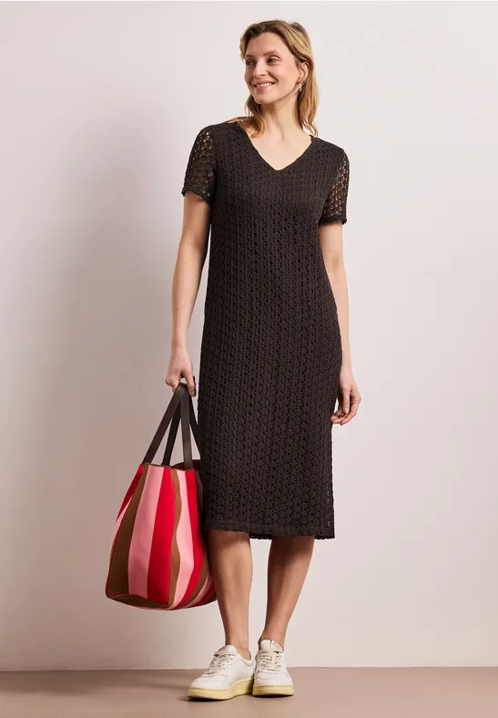 Thumbnail - Street One Midi-Kleid aus Spitze in Unifarbe