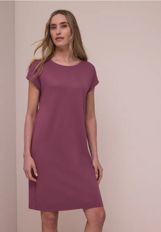 Street One Frauen Knielanges Kleid aus Jersey in Rosa, Gr: 38