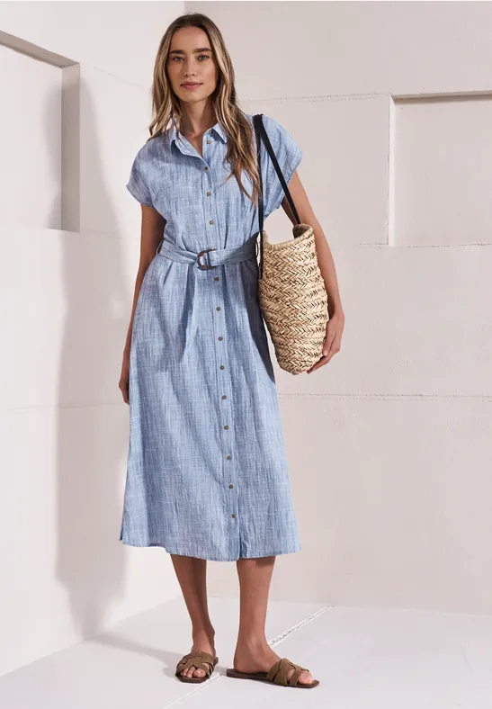 Midi-Kleid mit Knopfleiste