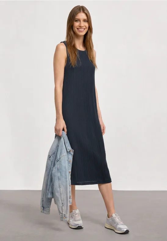 Midikleid aus Spitze mit Rundhals