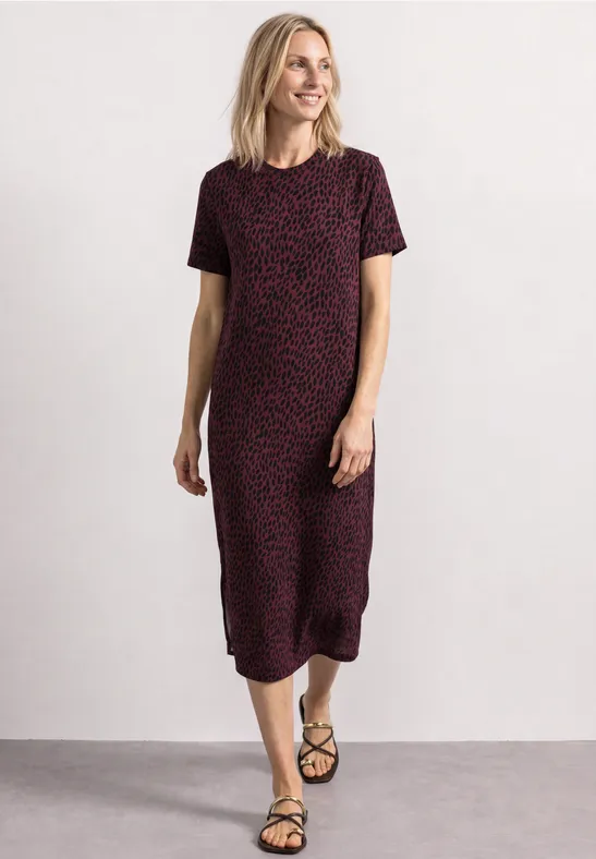 Street One Frauen Midikleid mit grafischem Muster in Rot, Gr: 34