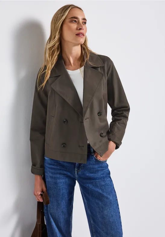 Thumbnail - Street One Frauen Kurzer Trenchcoat in Braun, Gr: 42