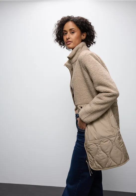 Thumbnail - Street One Frauen Strukturmix Mantel in Beige, Gr: 36