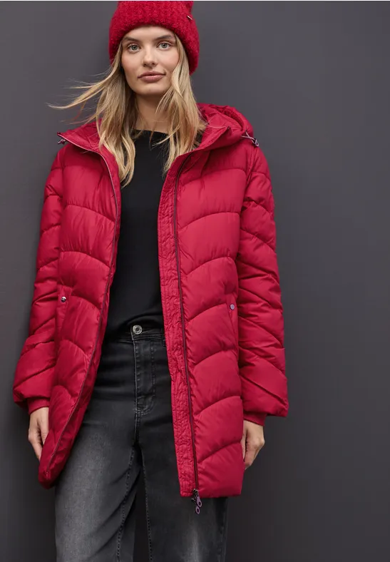 Thumbnail - Street One Frauen Midi Steppjacke in Rot, Gr: 38