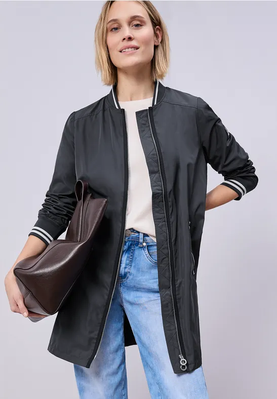 Street One Frauen Langer Blouson in Blau, Gr: 38