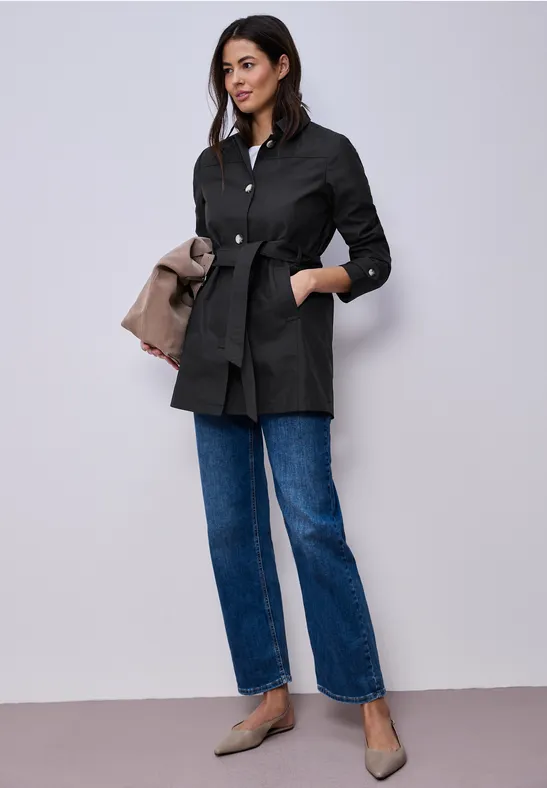 Street One Dames Trenchcoat in Zwart, in size: 38 afbeelding 2