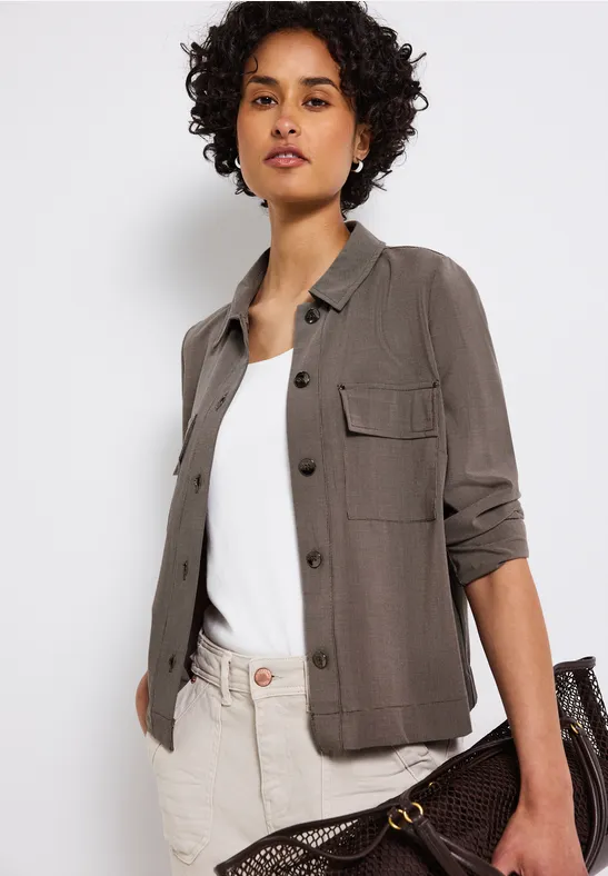 Thumbnail - Street One Frauen Leichte Jacquard-Jacke in Braun, Gr: 42