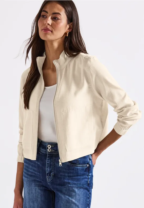 Thumbnail - Street One Frauen Melange-Look Jacke in Beige, Gr: 36