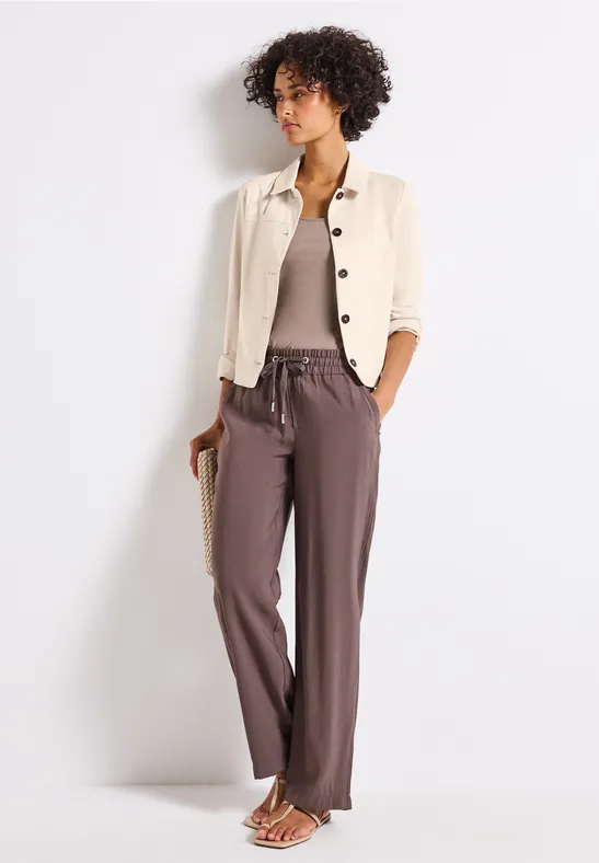 Thumbnail - Street One Frauen Leichtes Velours Overshirt in Beige, Gr: 40