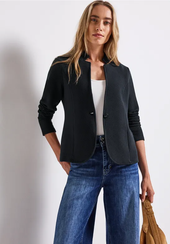 Thumbnail - Street One Frauen Jacquard Blazer in Blau, Gr: 46