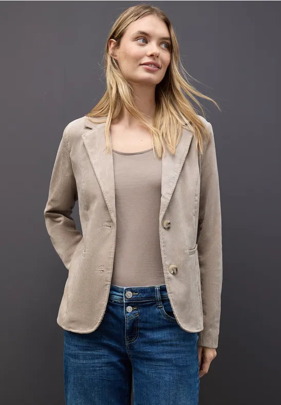 Thumbnail - Street One Frauen Cordblazer in Beige, Gr: 40