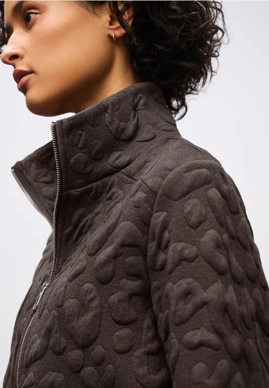 Street One Frauen Leo Jacquard Jacke in Braun, Gr: 40